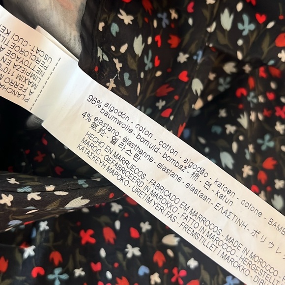 ZARA BASiC Floral Paperbag Belted Ankle Pants - Picture 5 of 10